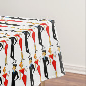 Retro 50s Cocktail Party Couple Rectangle Tafelkleed (Voorbeeld)