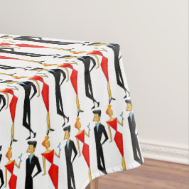 Retro 50s Cocktail Party Couple Rectangle Tafelkleed