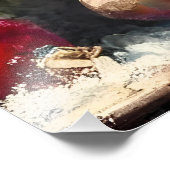 Retro 50s Cranberry Snowflake Christmas Martini Foto Afdruk (Hoek)