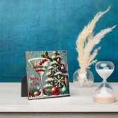 Retro 50s Cranberry Snowflake Christmas Martini Fotoplaat (Insitu)