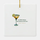 Retro 50s Cranberry Snowflake Christmas Martini Keramisch Ornament (Achterkant)