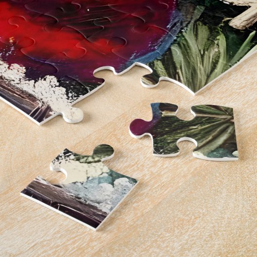 Retro 50s Cranberry Snowflake Christmas Martini Legpuzzel (Zijkant)