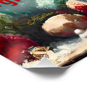 Retro 50s Cranberry Snowflake Christmas Martini Perfect Poster (Hoek)