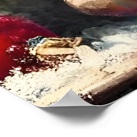 Retro 50s Cranberry Snowflake Christmas Martini Poster (Hoek)