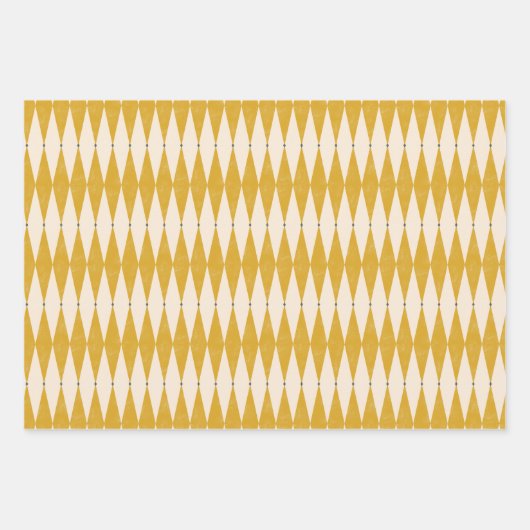 Retro 50s diamant geometrisch patroon inpakpapier vel (Voorkant 2)