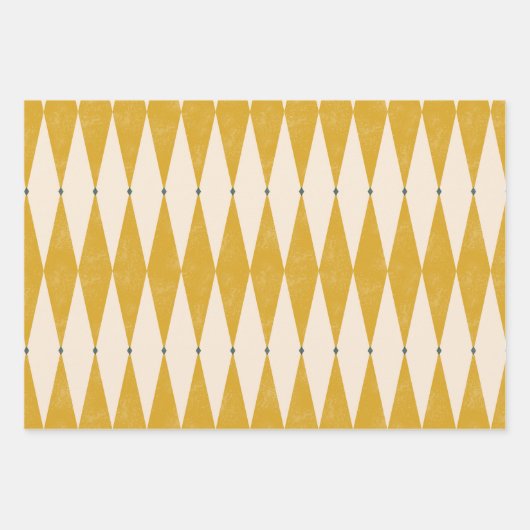 Retro 50s diamant geometrisch patroon inpakpapier vel (Voorkant)