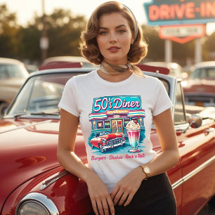 Retro 50's Diner - Burgers Milkshakes Rock 'n Roll Tri-Blend Shirt