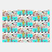 Retro 50's Diner Nostalgische Verjaardag Inpakpapier Vel (Voorkant 3)