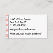 Retro 50's Diner Sign Roze Geruit Restaurant Visitekaartje (Achterkant)