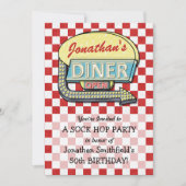 Retro 50s Diner Sock Hop Verjaardagsfeest Thema Ro Kaart (Voorkant)