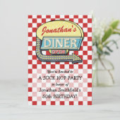 Retro 50s Diner Sock Hop Verjaardagsfeest Thema Ro Kaart (Staand voorkant)