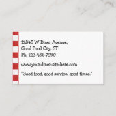 Retro 50's Diner Teken Rood Geruit Restaurant Visitekaartje (Achterkant)