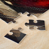 Retro 50s Drievoudige Cranberry Kerst Martini Legpuzzel (Zijkant)