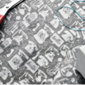 Retro 50s elke kleur oud mode telefoon patroon tissuepapier