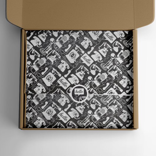 Retro 50s elke kleur oud mode telefoon patroon tissuepapier