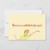 Retro 50s Er is geen vervanger voor jou! onderwijz Bedankkaart (Voorkant)