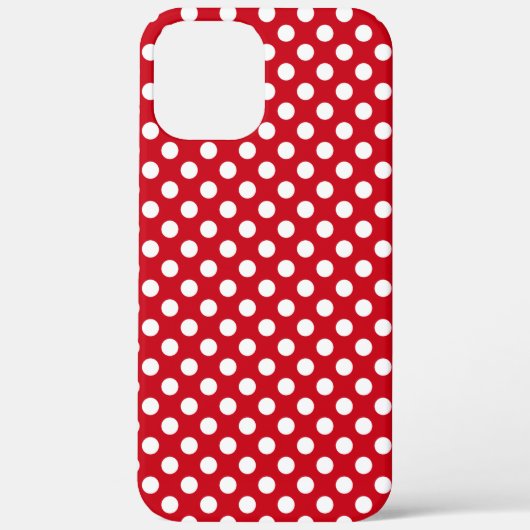 Retro 50's geïnspireerd rood wit punctiepatroon Case-Mate iPhone case (Achterkant)