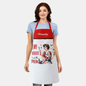 Retro 50s Glam Huisvrouw Funny Sarcastische Humor Schort (Gedragen)
