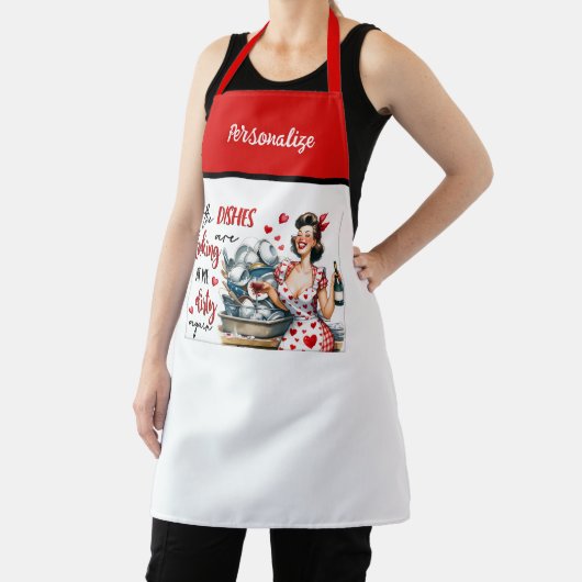 Retro 50s Glam Huisvrouw Funny Sarcastische Humor Schort (Insitu)