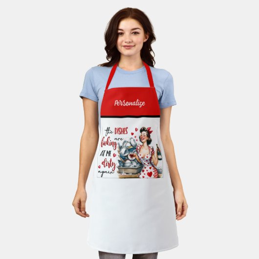 Retro 50s Glam Huisvrouw Funny Sarcastische Humor Schort (Gedragen)