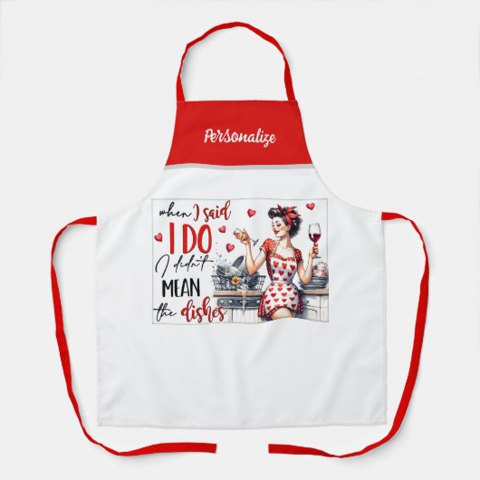 Retro 50s Glam Huisvrouw Funny Sarcastische Humor Schort (Voorkant)