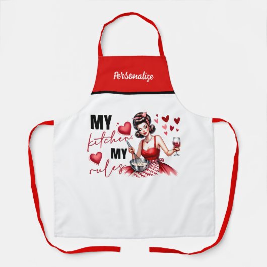 Retro 50s Glam Huisvrouw Funny Sarcastische Humor Schort (Voorkant)