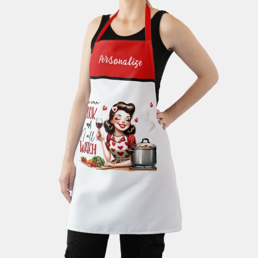 Retro 50s Glam Huisvrouw Funny Sarcastische Humor Schort (Insitu)