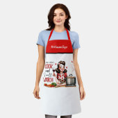 Retro 50s Glam Huisvrouw Funny Sarcastische Humor Schort (Gedragen)