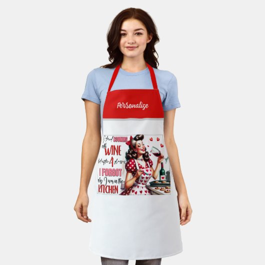 Retro 50s Glam Huisvrouw Funny Sarcastische Humor Schort (Gedragen)