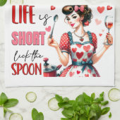 Retro 50s Glam Huisvrouw Funny Sarcastische Humor Theedoek (Gevouwen)