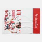 Retro 50s Glam Huisvrouw Funny Sarcastische Humor Theedoek (Horizontaal)