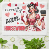 Retro 50s Glam Huisvrouw Funny Sarcastische Humor Theedoek (Gevouwen)