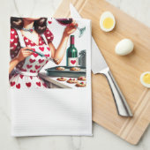 Retro 50s Glam Huisvrouw Funny Sarcastische Humor Theedoek (Quarter Fold)