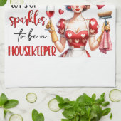 Retro 50s Glam Huisvrouw Funny Sarcastische Humor Theedoek (Gevouwen)