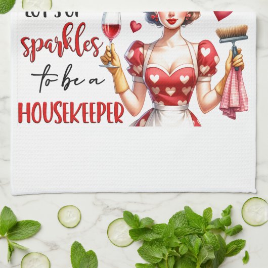 Retro 50s Glam Huisvrouw Funny Sarcastische Humor Theedoek (Gevouwen)