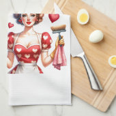 Retro 50s Glam Huisvrouw Funny Sarcastische Humor Theedoek (Quarter Fold)