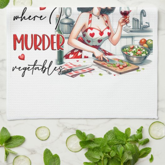 Retro 50s Glam Huisvrouw Funny Sarcastische Humor Theedoek (Gevouwen)