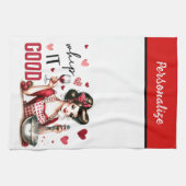 Retro 50s Glam Huisvrouw Funny Sarcastische Humor Theedoek (Horizontaal)