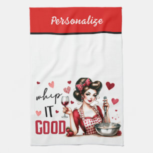 Retro 50s Glam Huisvrouw Funny Sarcastische Humor Theedoek