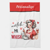 Retro 50s Glam Huisvrouw Funny Sarcastische Humor Theedoek (Verticaal)