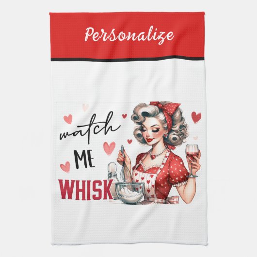 Retro 50s Glam Huisvrouw Funny Sarcastische Humor Theedoek (Verticaal)