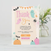 Retro 50s Halloween Party Thank You Card Kaart (Staand voorkant)