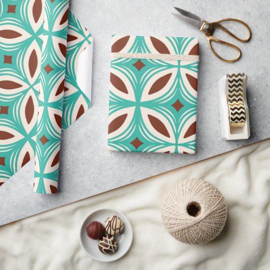 Retro 50s Hawaïaans patroon Cadeaupapier (Crafts)