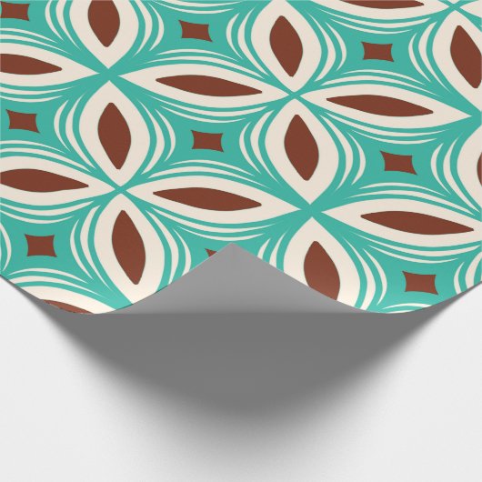 Retro 50s Hawaïaans patroon Cadeaupapier (Hoek)