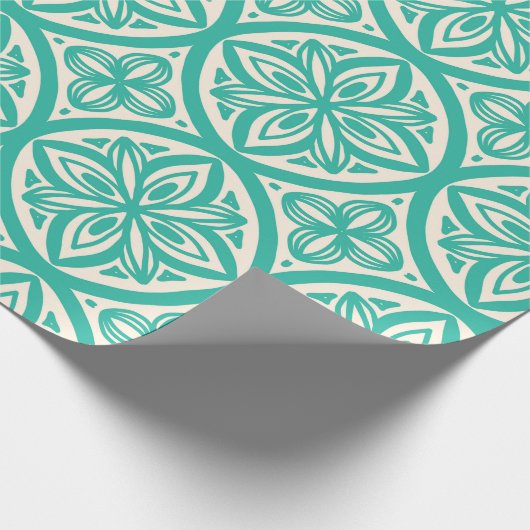 Retro 50s Hawaïaans patroon Cadeaupapier (Hoek)