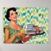 Retro  50's Housewel Holding Food Poster (Voorkant)