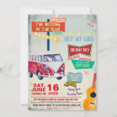 Retro 50's huwelijksuitnodiging kaart (Voorkant)