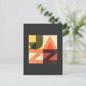 Retro 50s Jazz Music Typografische Card Briefkaart (Staand voorkant)