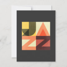  Retro 50s Jazz Music Typografische Card