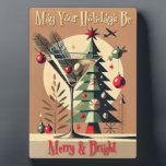 Retro 50s Jet Set Christmas Tree Martini Fotoplaat<br><div class="desc">Welcome to my Mid Century Fantasy World! Designs in this store are born of growing up in a Mid Century home complete with Martini loving parents. Break out the cocktails. Merging fact with fantasy within Mid Century Modern, Jazz, Retro Futuristic, Atomic and Space Age Designs.</div>